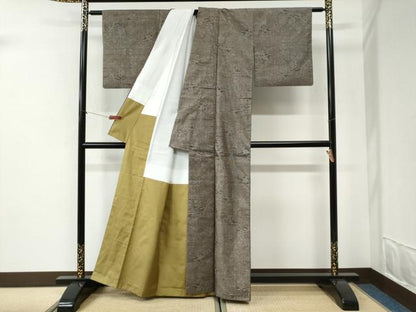 平和屋着物●本場大島紬　9マルキ　遠山樹林風景文　正絹　逸品　CABI2576yc