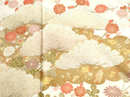 平和屋着物●訪問着　駒刺繍　雲取り浜松枝花文　金彩　鈴乃屋扱い　正絹　逸品　CABI2579yc