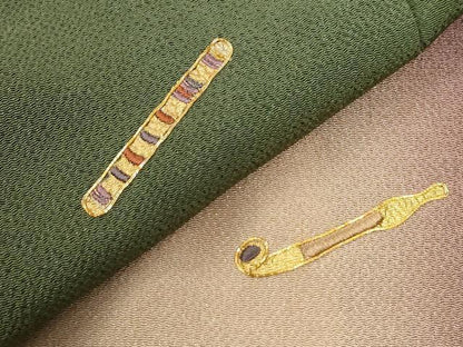平和屋着物●訪問着　総刺繍　駒刺繍　片輪車　簪　楽器　暈し染め　鬼しぼ縮緬　正絹　逸品　CABI2580yc