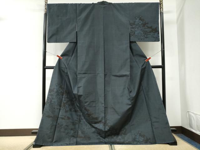 平和屋着物●本場大島紬　訪問着　エ霞草花文　ロング丈　正絹　逸品　未使用　CABI2585yc