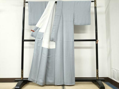 平和屋着物●本草木染作家　圓啓　色無地　菊尽くし地紋　淡藤色　正絹　逸品　CABI2586yc