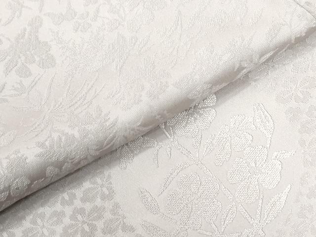 平和屋着物●無地絵羽訪問着　花菱草花地紋　薄梅鼠色　正絹　逸品　未使用　CABI2588yc