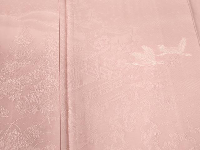 平和屋着物●本加賀友禅作家　押田正義　色留袖　飛鶴渡り橋松竹梅御所車地紋　虹色　正絹　逸品　未使用　CABI2589yc