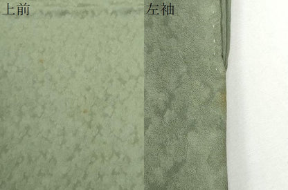 平和屋着物●上質な色無地　霞地紋　老竹色　正絹　逸品　CABI2590yc