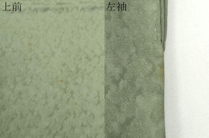 平和屋着物●上質な色無地　霞地紋　老竹色　正絹　逸品　CABI2590yc