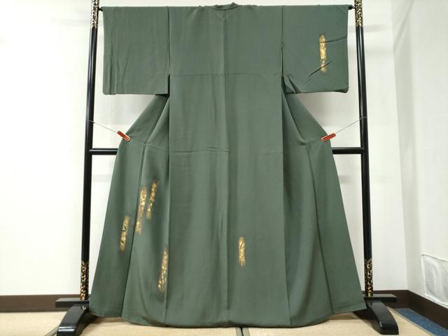 平和屋着物●訪問着　竹屋町刺繍　短冊草花文　暈し染め　金彩　正絹　逸品　CABI2591yc