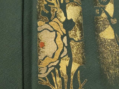 平和屋着物●訪問着　竹屋町刺繍　短冊草花文　暈し染め　金彩　正絹　逸品　CABI2591yc
