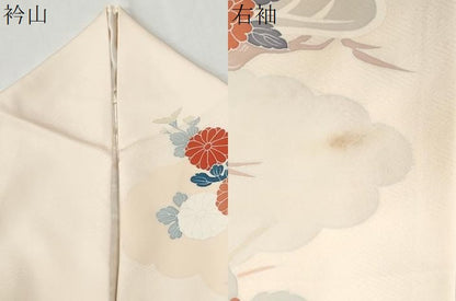 平和屋着物●訪問着　作家物　刺繍　雲取り花松文　金彩　正絹　逸品　CABI2593yc