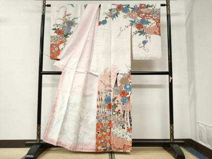 平和屋着物●訪問着　吉祥花唐草文　正絹　逸品　CABI2595yc