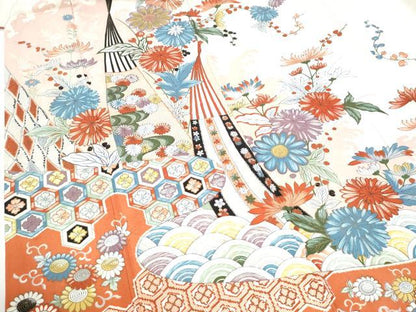 平和屋着物●訪問着　吉祥花唐草文　正絹　逸品　CABI2595yc