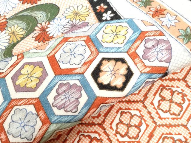 平和屋着物●訪問着　吉祥花唐草文　正絹　逸品　CABI2595yc