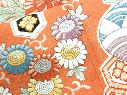 平和屋着物●訪問着　吉祥花唐草文　正絹　逸品　CABI2595yc