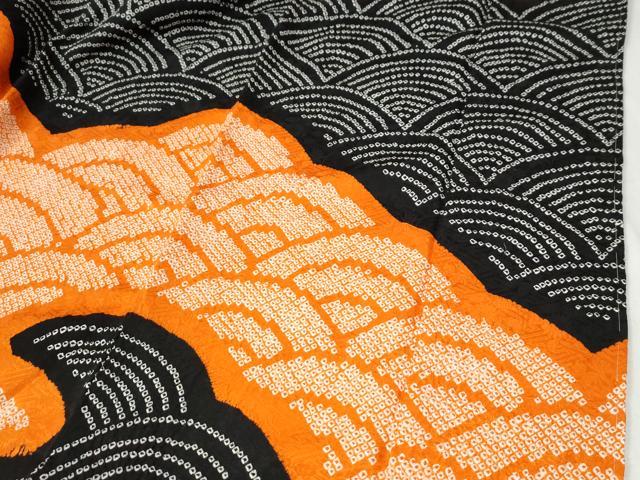 平和屋着物●豪華振袖　総絞り　駒刺繍　青海波　正絹　逸品　CABI2596yc