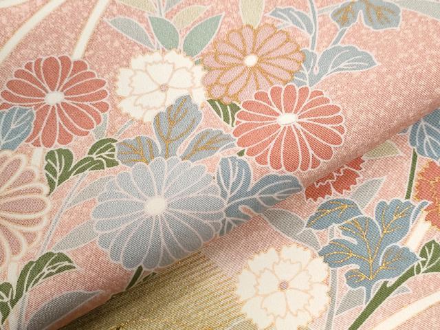 平和屋着物●訪問着　雲取り草花文　暈し染め　金彩　正絹　逸品　CABI2599yc
