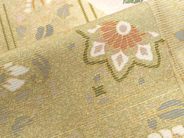 平和屋着物●訪問着　雲取り草花文　暈し染め　金彩　正絹　逸品　CABI2599yc