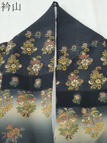 平和屋着物●訪問着　更紗草花文　暈し染め　正絹　逸品　CABI2601yc