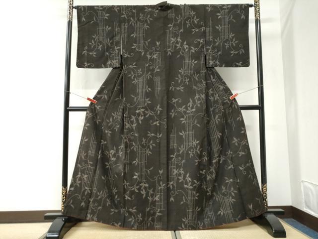 平和屋着物●上質な紬　唐草文　正絹　逸品　CABI2607yc