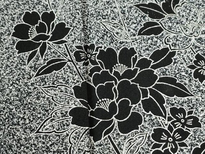 平和屋着物●訪問着　枝花文　たたき染め　黒地　正絹　逸品　CABI2610yc