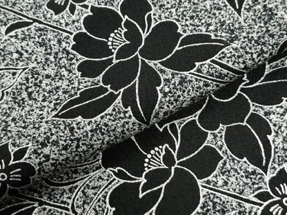 平和屋着物●訪問着　枝花文　たたき染め　黒地　正絹　逸品　CABI2610yc