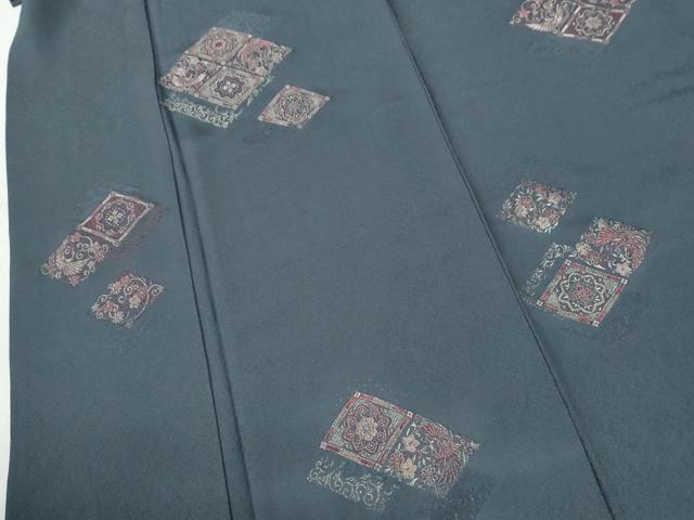平和屋着物●訪問着　寿光織　菱重ね鳳凰花唐草文　銀糸　正絹　逸品　CABI2616yc