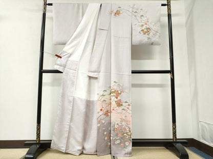 平和屋着物●訪問着　浜松冊子草花文　暈し染め　金彩　正絹　逸品　CABI2621yc