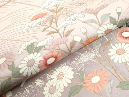 平和屋着物●訪問着　浜松冊子草花文　暈し染め　金彩　正絹　逸品　CABI2621yc
