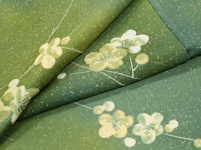 平和屋着物●上質な小紋　地紋起こし　枝梅文　暈し染め　正絹　逸品　CABI2623yc