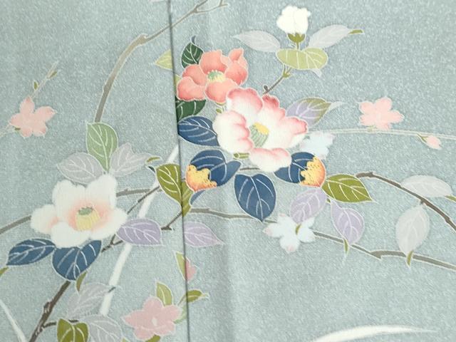 平和屋着物●訪問着　友禅　枝花文　暈し染め　正絹　逸品　CABI2624yc