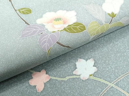 平和屋着物●訪問着　友禅　枝花文　暈し染め　正絹　逸品　CABI2624yc