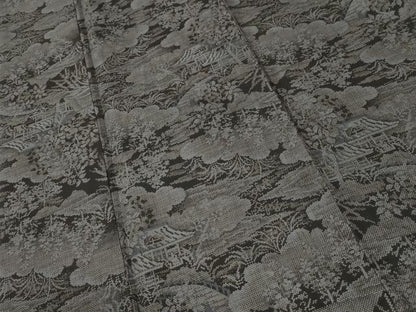 平和屋着物●本場大島紬　9マルキ　雲取り風景文　正絹　逸品　CABI2625yc