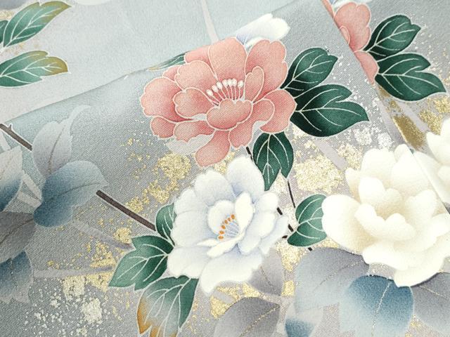 平和屋着物●訪問着　草花文　暈し染め　金彩　正絹　逸品　CABI2629yc