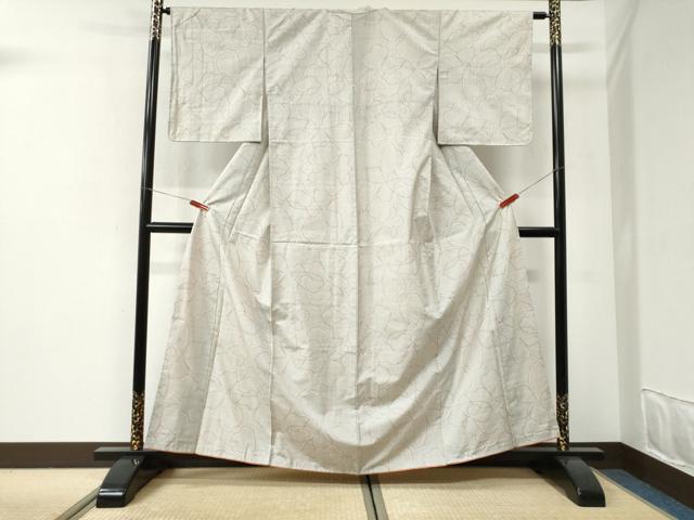 平和屋着物●本場大島紬　白大島　7マルキ　舞花文　正絹　逸品　未使用　CABI2637yc