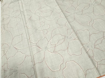 平和屋着物●本場大島紬　白大島　7マルキ　舞花文　正絹　逸品　未使用　CABI2637yc
