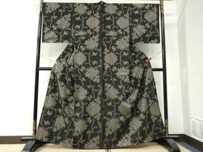 平和屋着物●本場大島紬　7マルキ　総絣　地空き　花唐草文　正絹　逸品　未使用　CABI2639yc