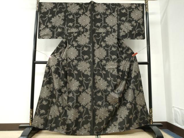 平和屋着物●本場大島紬　7マルキ　総絣　地空き　花唐草文　正絹　逸品　未使用　CABI2639yc