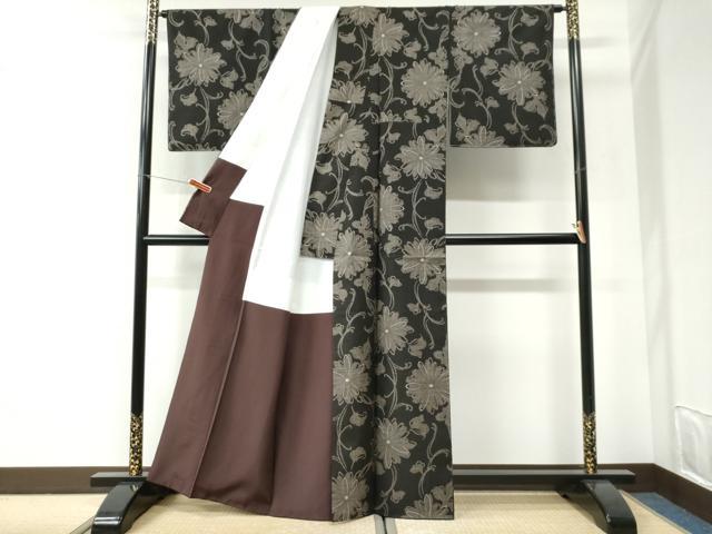 平和屋着物●本場大島紬　7マルキ　総絣　地空き　花唐草文　正絹　逸品　未使用　CABI2639yc