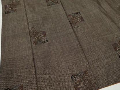 平和屋着物●本場大島紬　7マルキ　色紙重ね更紗花唐草文　正絹　逸品　CABI2642yc