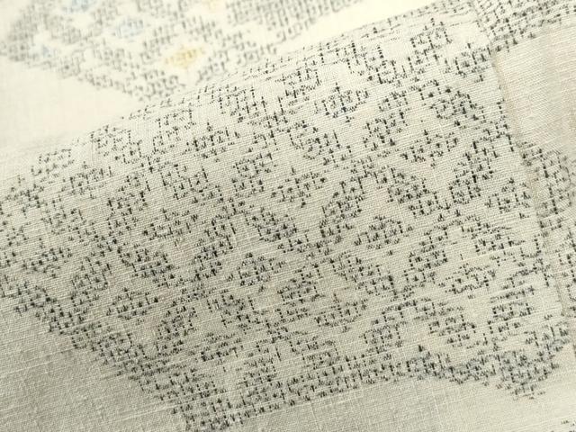 平和屋着物●結城紬　100亀甲　飛び亀甲柄　地紙重ね吉祥花文　正絹　逸品　CABI2645yc