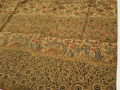 平和屋着物●訪問着　型染め　糸巻き花唐草文　正絹　逸品　CABI2649yc