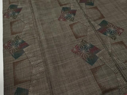 平和屋着物●本場大島紬　7マルキ　色紙重ね吉祥文　正絹　逸品　CABI2651yc