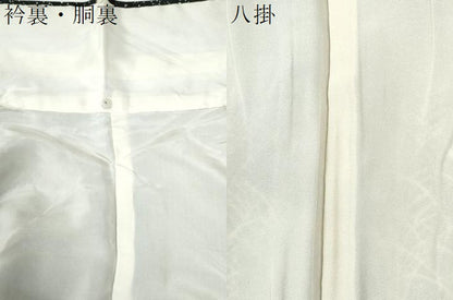 平和屋着物●訪問着　草木文　黒地　正絹　逸品　CABI2654yc