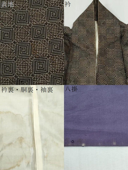 平和屋着物●本場大島紬　龍郷絣　正絹　逸品　CABI2655yc