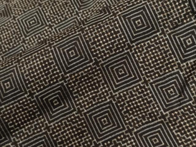 平和屋着物●本場大島紬　龍郷絣　正絹　逸品　CABI2655yc