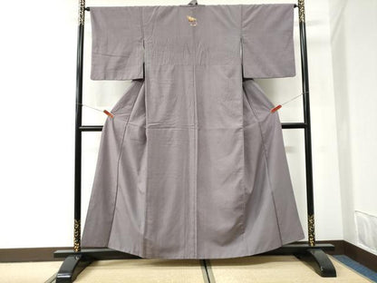 平和屋着物●結城紬　色無地　薄色　正絹　逸品　CABI2656yc