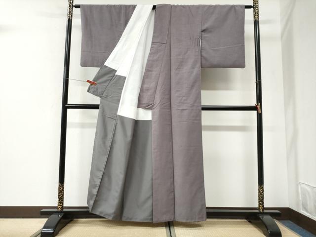 平和屋着物●結城紬　色無地　薄色　正絹　逸品　CABI2656yc