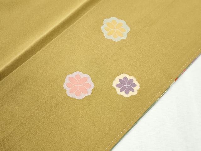 平和屋着物●染色作家　佐藤修平　訪問着　駒刺繍　雪輪草花文　金彩　正絹　逸品　CABI2658yc