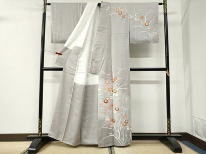平和屋着物●訪問着　菊花文　暈し染め　金彩　正絹　逸品　CABI2660yc