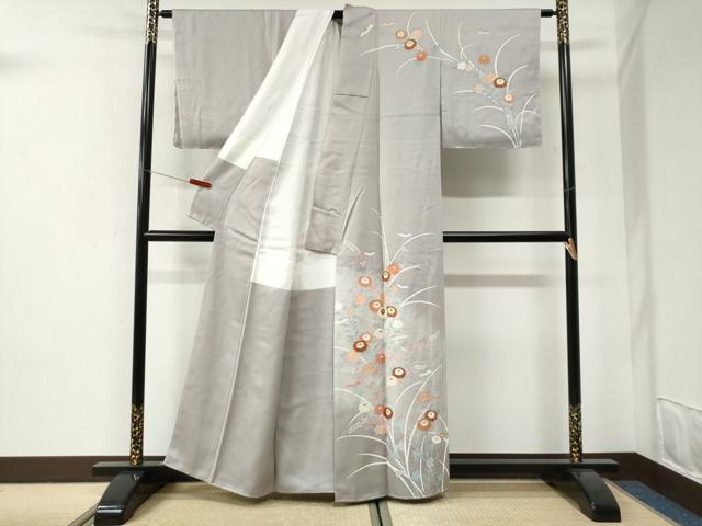 平和屋着物●訪問着　菊花文　暈し染め　金彩　正絹　逸品　CABI2660yc