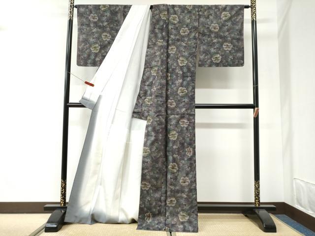 平和屋着物●本場大島紬　9マルキ　枝花文　正絹　逸品　未使用　CABI2661yc
