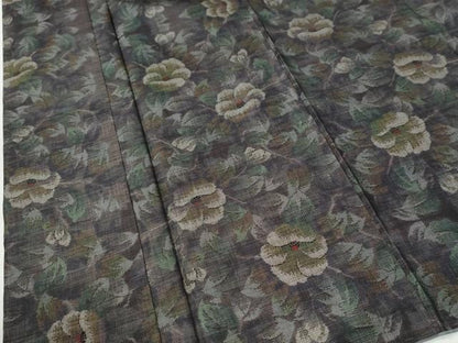 平和屋着物●本場大島紬　9マルキ　枝花文　正絹　逸品　未使用　CABI2661yc
